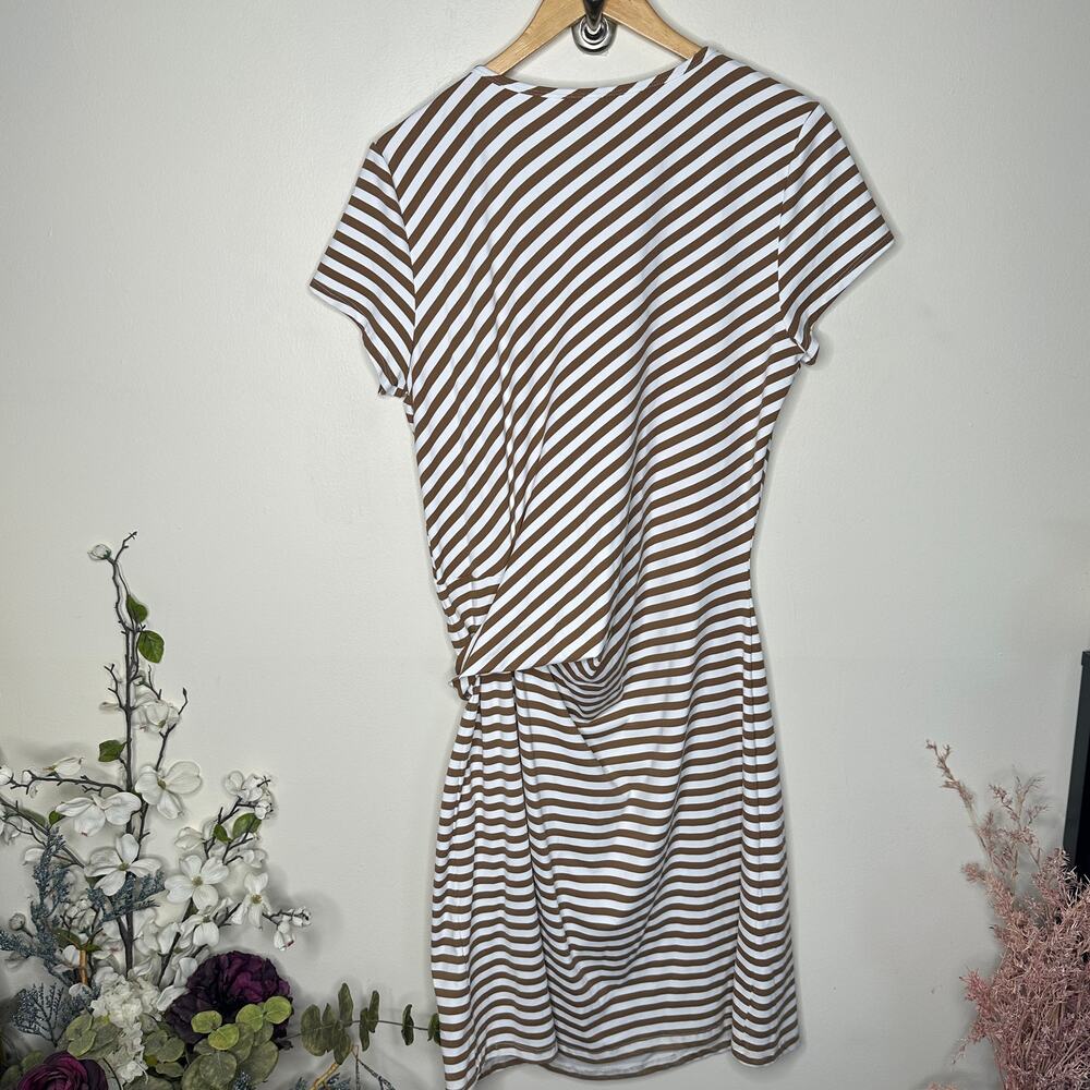 J. MCLAUGHLIN Elora Catalina Cloth Tie Dress Bangle Stripe Brown Sz XL $218 {O5} - Picture 4 of 6